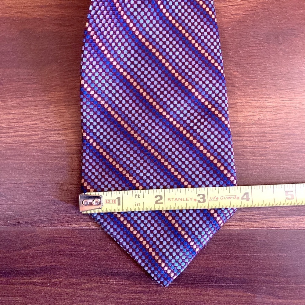 Express Purple and Gold Striped Tie - Picture 8 of 9